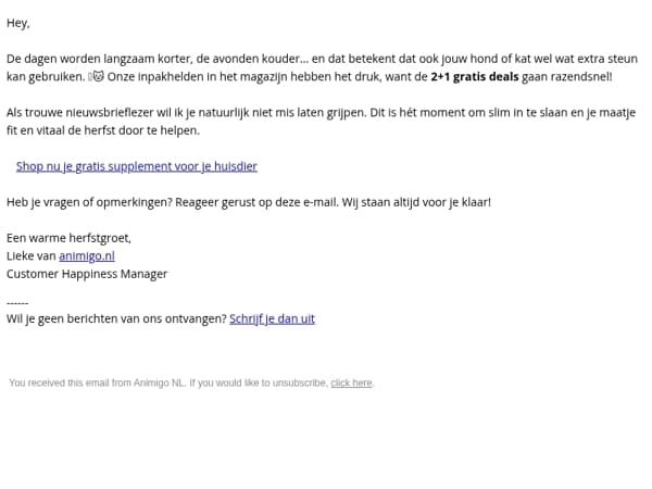 🐾 Fit de herfst in met 2+1 gratis voor je viervoeter