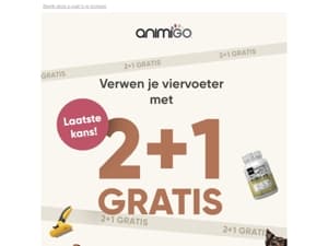 Laatste kans: 2+1 gratis voor je viervoeter