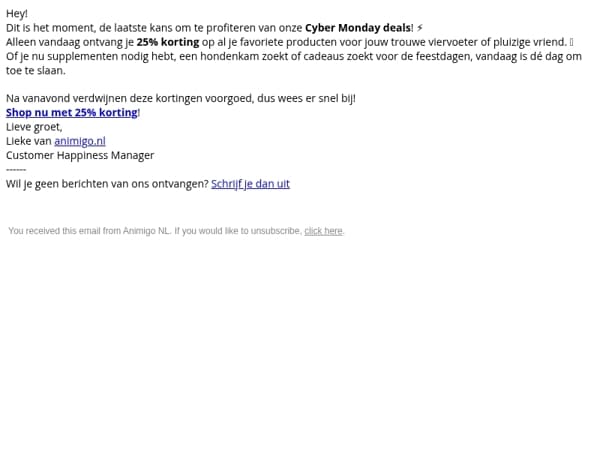 Cyber Monday loopt af 😢