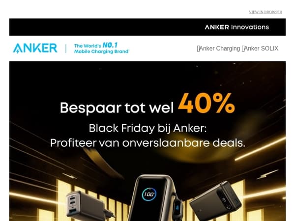 ⚡️Black Friday begint: tot wel 40% korting op de snelste oplaadproducten!