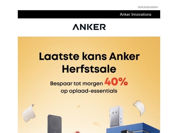 ⏰ Laatste kans! Onze Anker Herfstsale op bol met kortingen tot 43% eindigt morgen