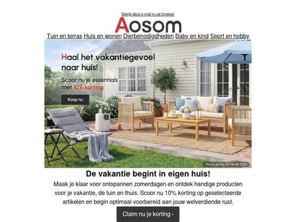 Haal het vakantiegevoel in huis – 10% korting! ☀️
