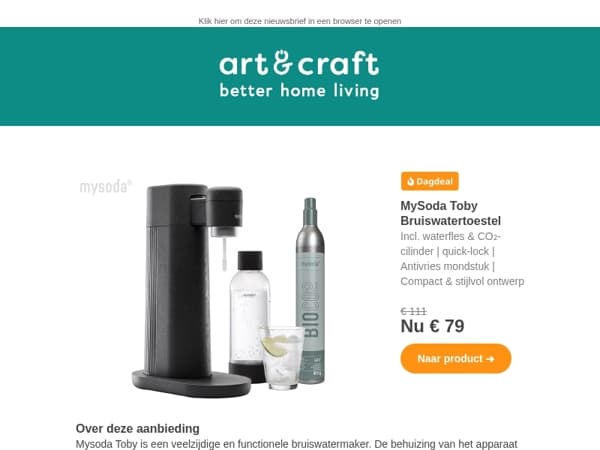 DAGDEAL: MySoda Bruiswatertoestel Toby Black 🔥