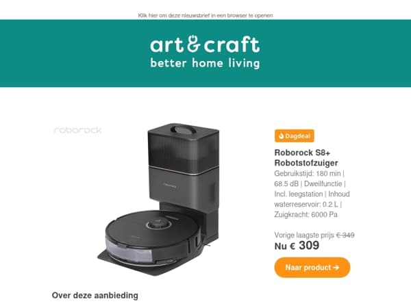 DAGDEAL: Roborock S8+ Robotstofzuiger 🔥