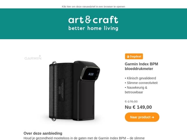 DAGDEAL: Garmin Index BPM Slimme bloeddrukmeter