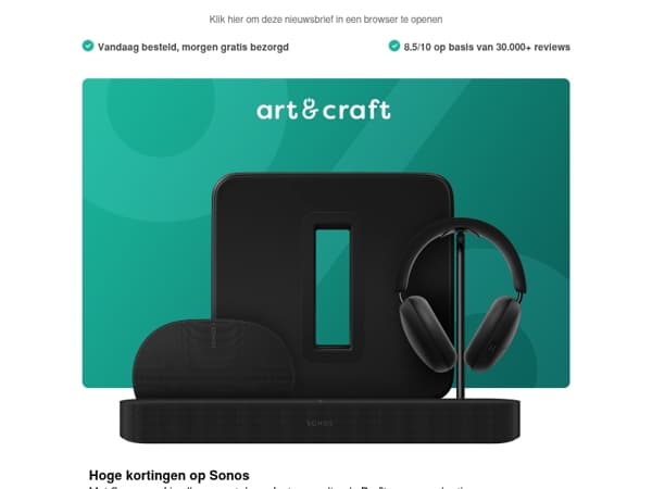 Hoge kortingen op Sonos, Le Creuset & meer!