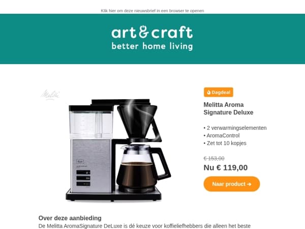 DAGDEAL: Melitta koffiezetapparaat Aroma Signature Deluxe ☕