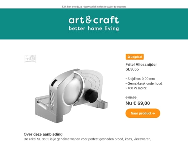 DAGDEAL: Fritel elektrische snijmachine 🔥