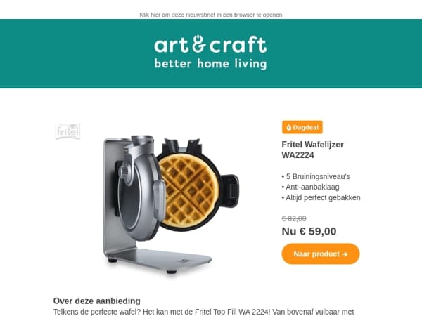 DAGDEAL: Fritel Wafelijzer WA2224 🧇