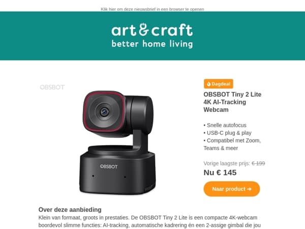 DAGDEAL: OBSBOT Tiny 2 Lite webcam