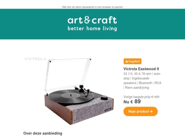 DAGDEAL: Victrola All-in-One Platenspeler 🔥