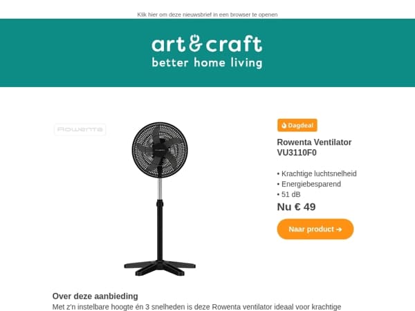 DAGDEAL: Rowenta Ventilator VU3110F0 🌬️