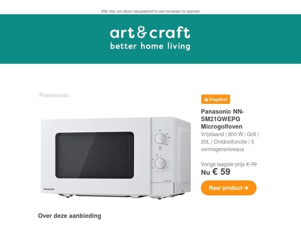 DAGDEAL: Panasonic Microgolfoven 🔥