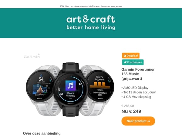 DAGDEAL: Garmin Forerunner 165 Music ⌚🎶