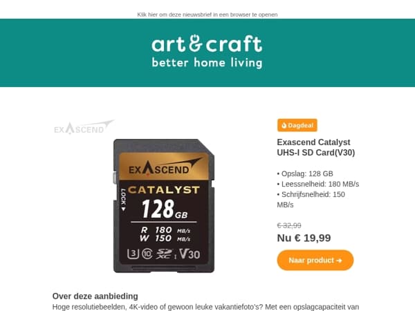 DAGDEAL: Exascend SD Card 128GB