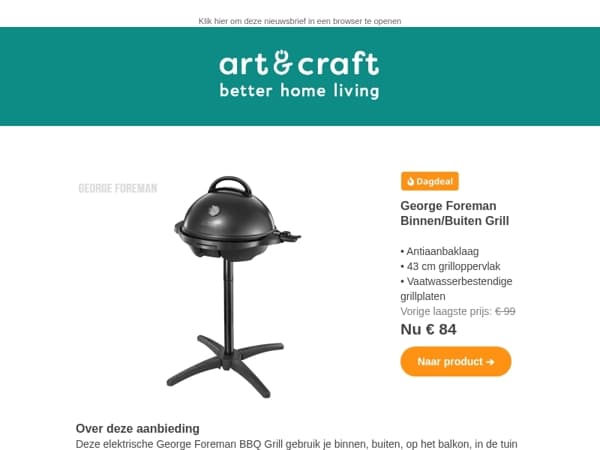 DAGDEAL: George Foreman binnen- en buiten BBQ 🔥