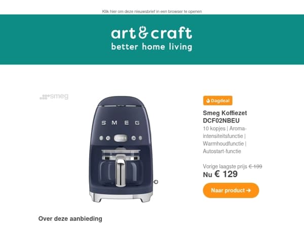 DAGDEAL: SMEG Filterkoffiezetapparaat ☕