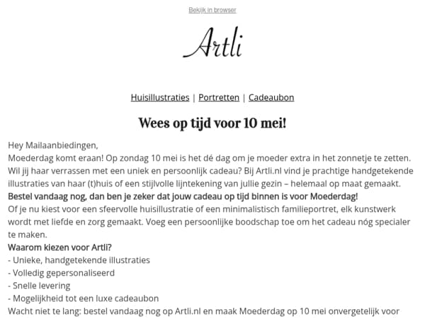 10% korting op jouw Moederdagcadeau