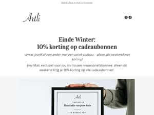 Vier het einde van de winter: exclusieve 10% korting op cadeaubonnen dit weekend!