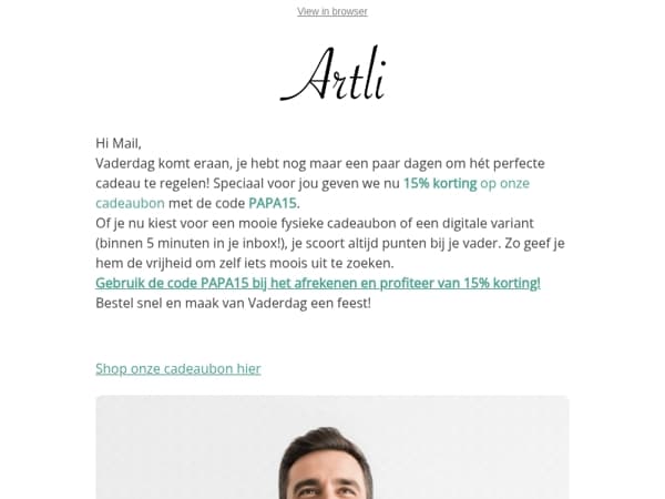 Last minute Vaderdagtip: 15% korting op onze cadeaubon! 🎉