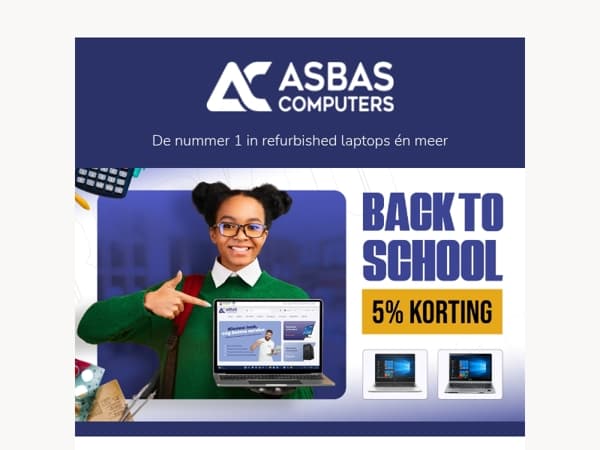 5% korting op je refurbished laptop voor Back to School
