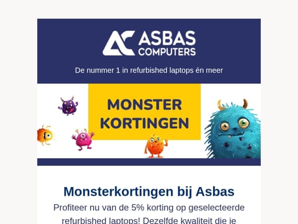 Monsterkortingen op refurbished laptops!