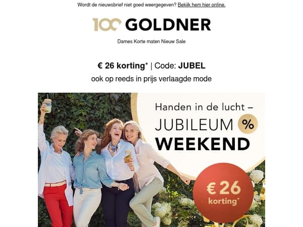 Geldig t/m zondag: € 26 korting op uw favoriete modellen
