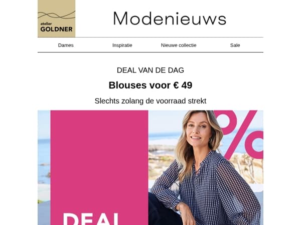 Deal van de dag: blouses voor € 49