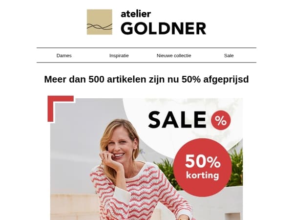 50% korting op meer dan 500 modefavorieten