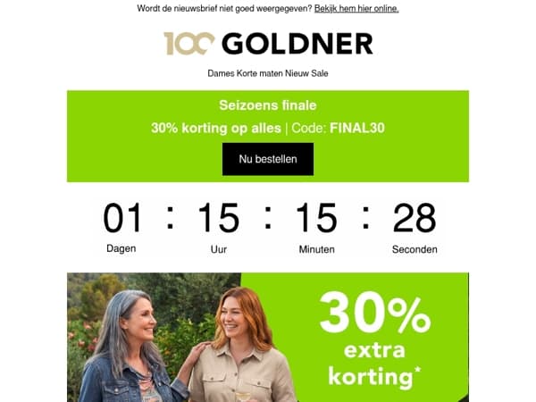 30% korting op de bestsellers van onze klanten