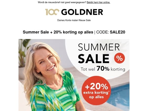 Tot wel 70% in de Summer Sale + 20% extra korting