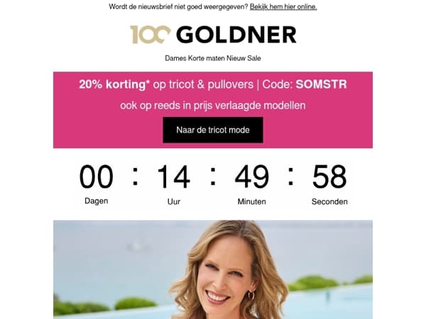 Laatste dag: 20% korting op tricot