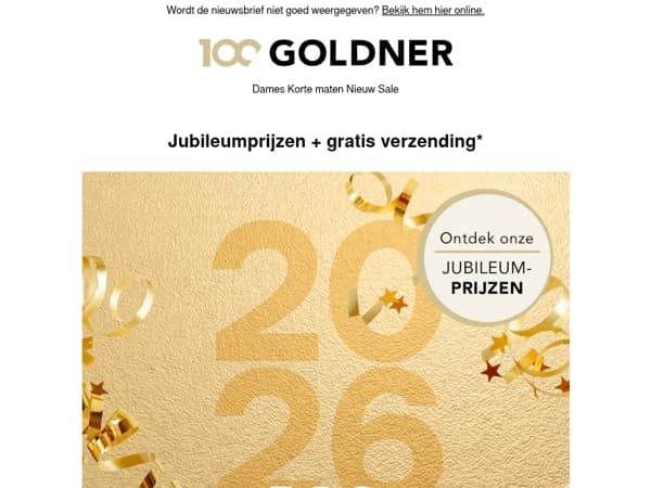 Gratis verzending + jubileumprijzen