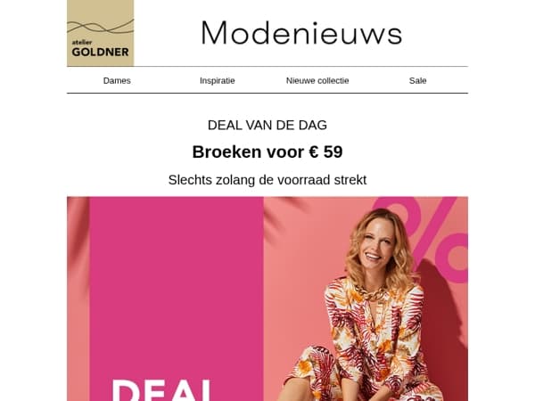 Deal van de dag: Broeken voor € 59