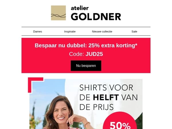 Luchtige zomershirts voor de helft van de prijs