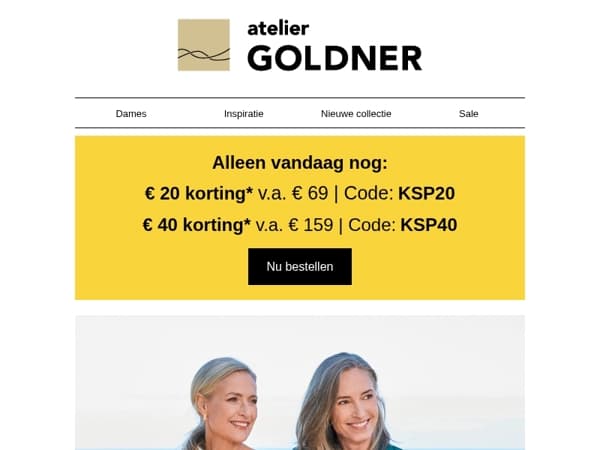 Alleen vandaag nog: Nu shoppen met een korting van € 20 of € 40