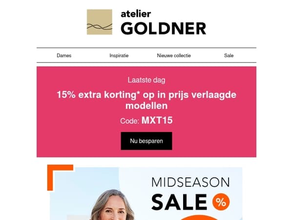 Alleen vandaag nog: Tot wel 50% korting + 15% extra korting