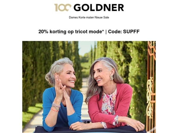 20% korting op tricot voor het tussenseizoen