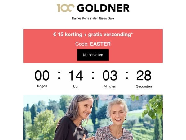 Laatste dag: € 15 korting + gratis verzending