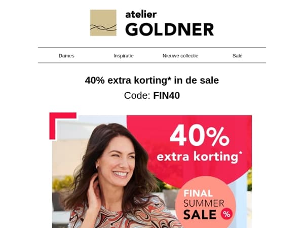 40% extra korting op in prijs verlaagde zomermode