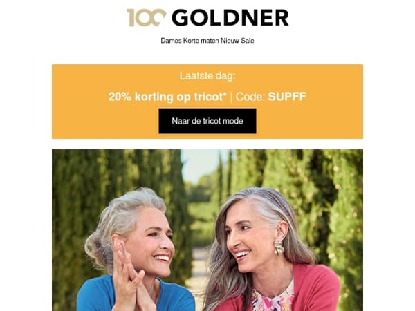 Laatste dag – 20% korting op tricot