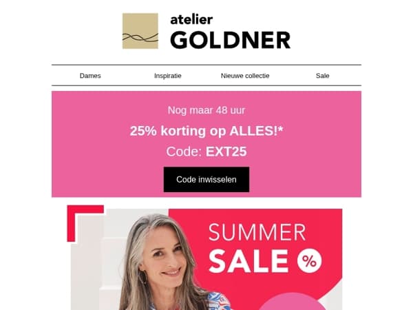 ⏰ Nog maar 48 uur: 25% korting op alles