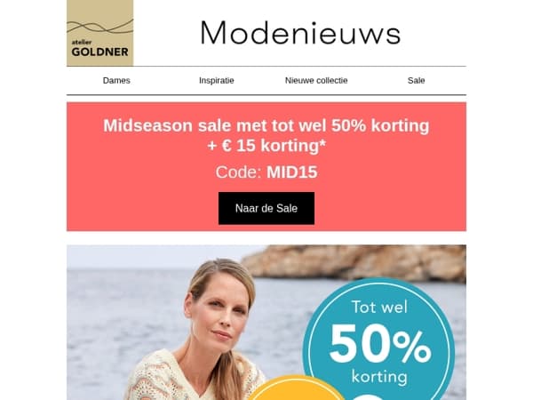 Shop nu modieuze klassiekers met 15 euro korting