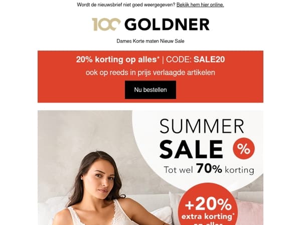 Lingerie & nachtmode in de sale + 20% extra korting voor meer comfort