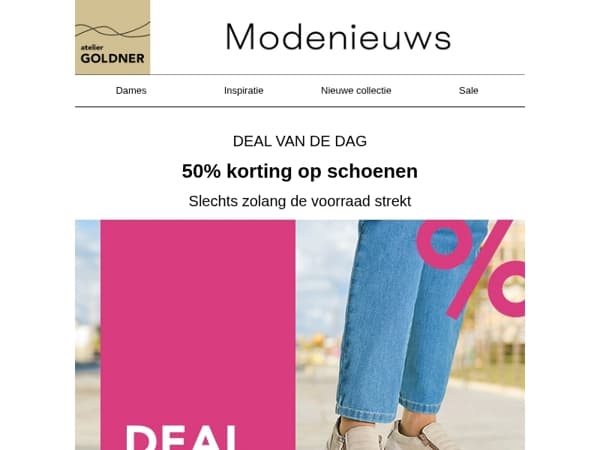 Deal van de dag: 50% korting op schoenen