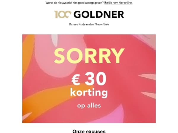 Onze excuses…