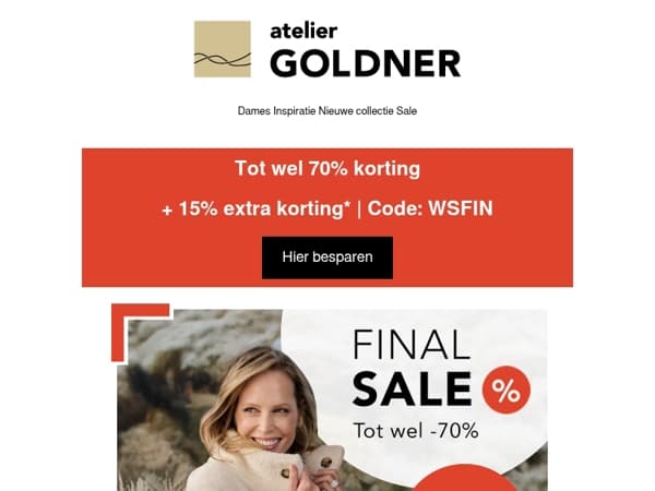 📢 15% extra korting in de Final Sale
