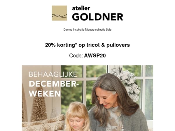 20% korting op tricot mode