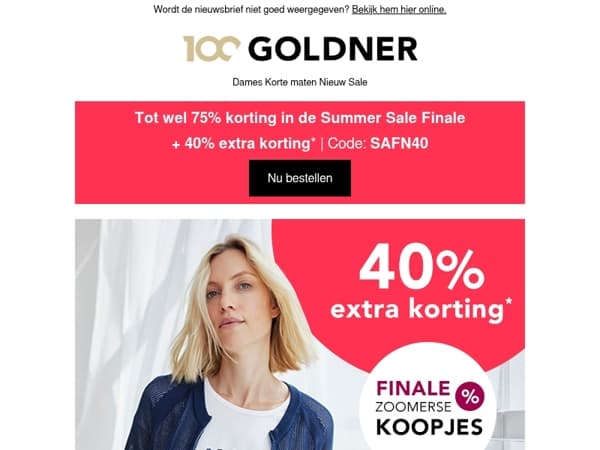 Grote merkensale + 40% extra korting