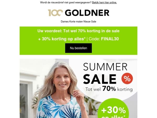 30% korting + kleurrijke modellen in de koopjes